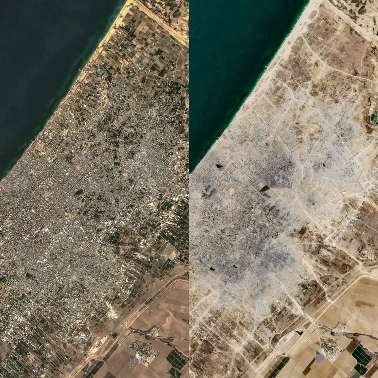 Uydu görüntülerine göre yıkım haritası (temsili)