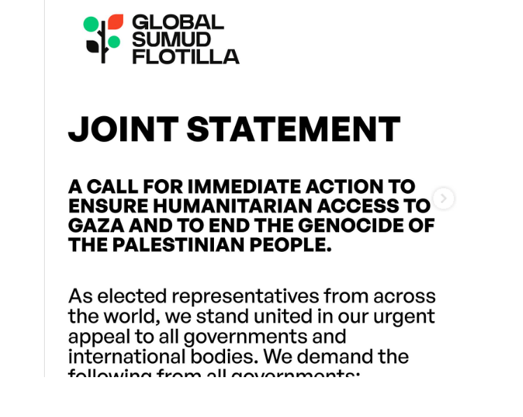 Joint statement to stop the genocide in Gaza